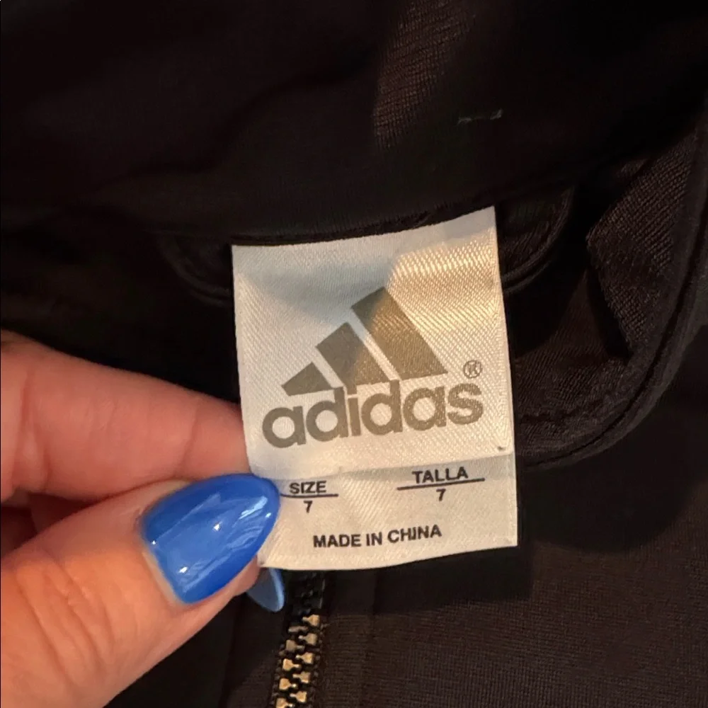 Adidas Kids Track Jacket Black and White size 7 kids
